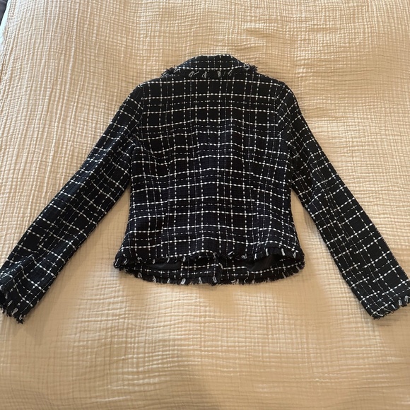 AQUA BLACK TWEED PATTERN JACKET - MEDIUM - Picture 3 of 7